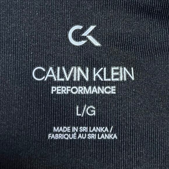 Calvin Klein Performance Black Logo Cutouts Crisscross Back Leggings Pants L - Picture 6 of 7